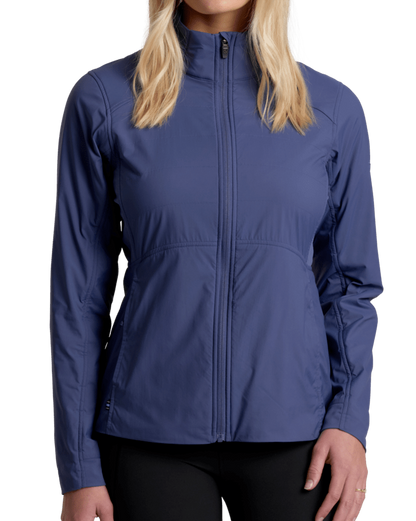 W's The One Jacket - Deep Periwinkle by KUHL, women's navy water-resistant stretch jacket