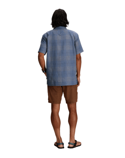 Hempline Spaced S/S - Flint blue short sleeve shirt with moisture wicking by ROYAL ROBBINS