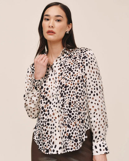 Long Sleeve Clean Shirt - Painted Spots Print
