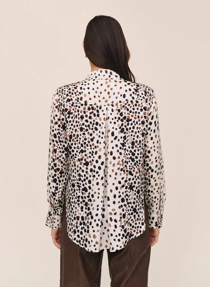 Long Sleeve Clean Shirt - Painted Spots Print