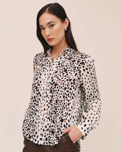 Long Sleeve Clean Shirt - Painted Spots Print