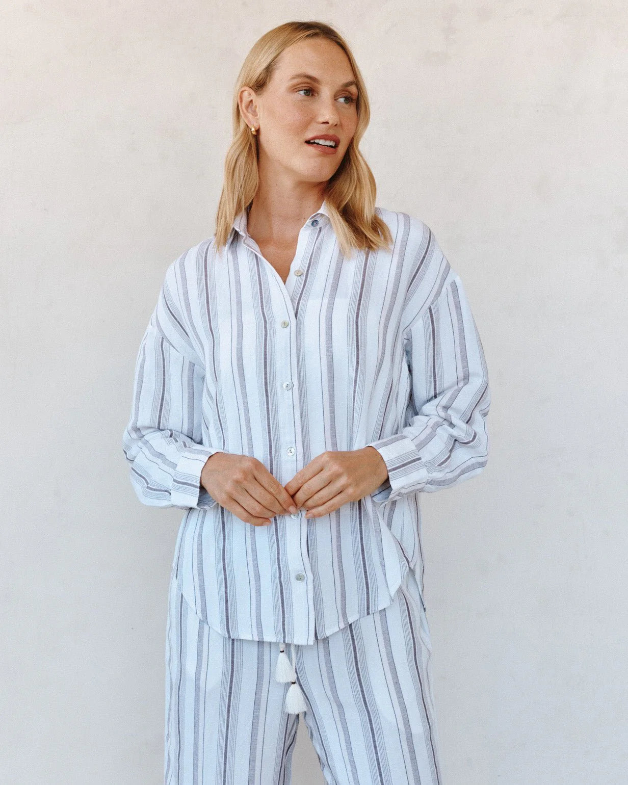 Oversized Clean Shirt - Rosewood Stripe