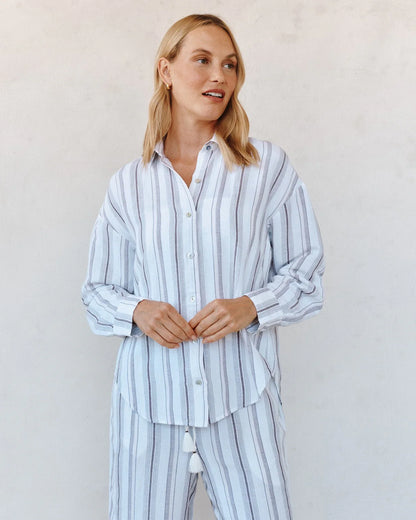 Oversized Clean Shirt - Rosewood Stripe