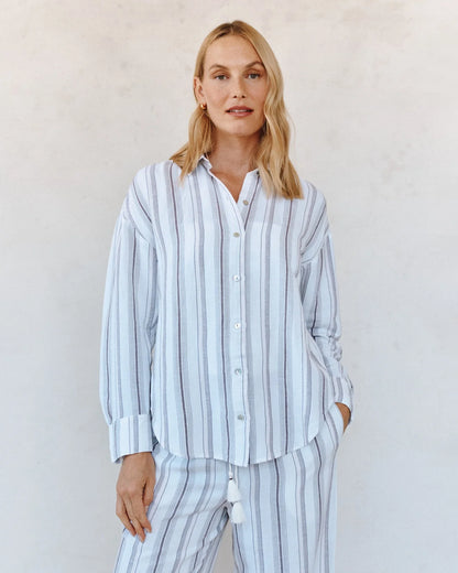 Oversized Clean Shirt - Rosewood Stripe