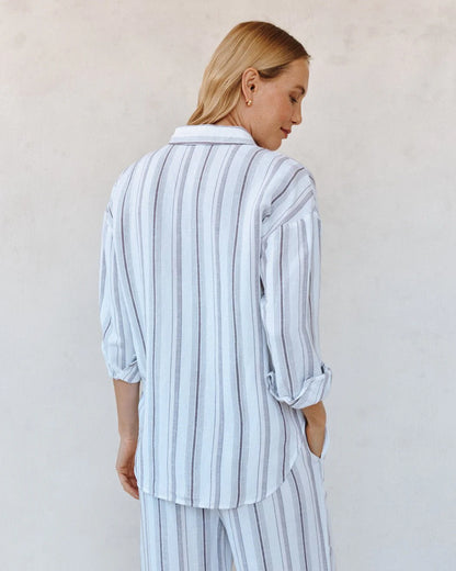 Oversized Clean Shirt - Rosewood Stripe