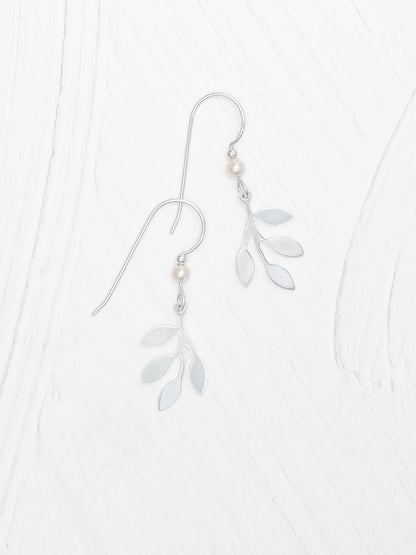 Holly Yashi Signature Earrings - Silver floral design with pearl accents, Women's Jewelry HCO boutique