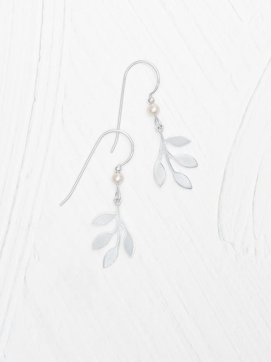 Holly Yashi Signature Earrings - Silver floral design with pearl accents, Women's Jewelry HCO boutique