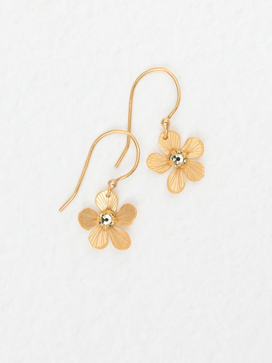 Petite Plumeria Drop Earrings - Gold/Champagne floral design by HOLLY YASHI, Women's Jewelry HCO