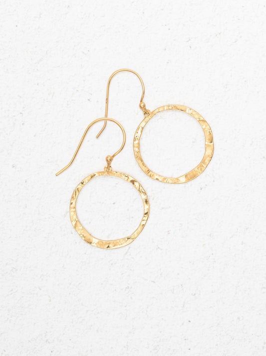 Connie Petite Hoop Earrings - Gold by HOLLY YASHI, hammered gold hoops from Women's Jewelry HCO