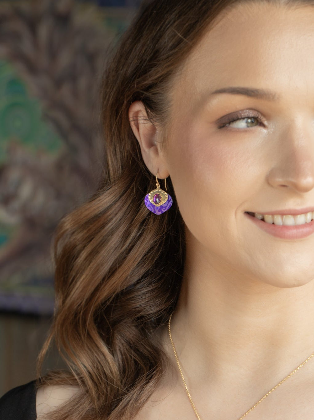 Arabella Earrings - Royal Purple by HOLLY YASHI, artisan-crafted Women's Jewelry, HCO boutique