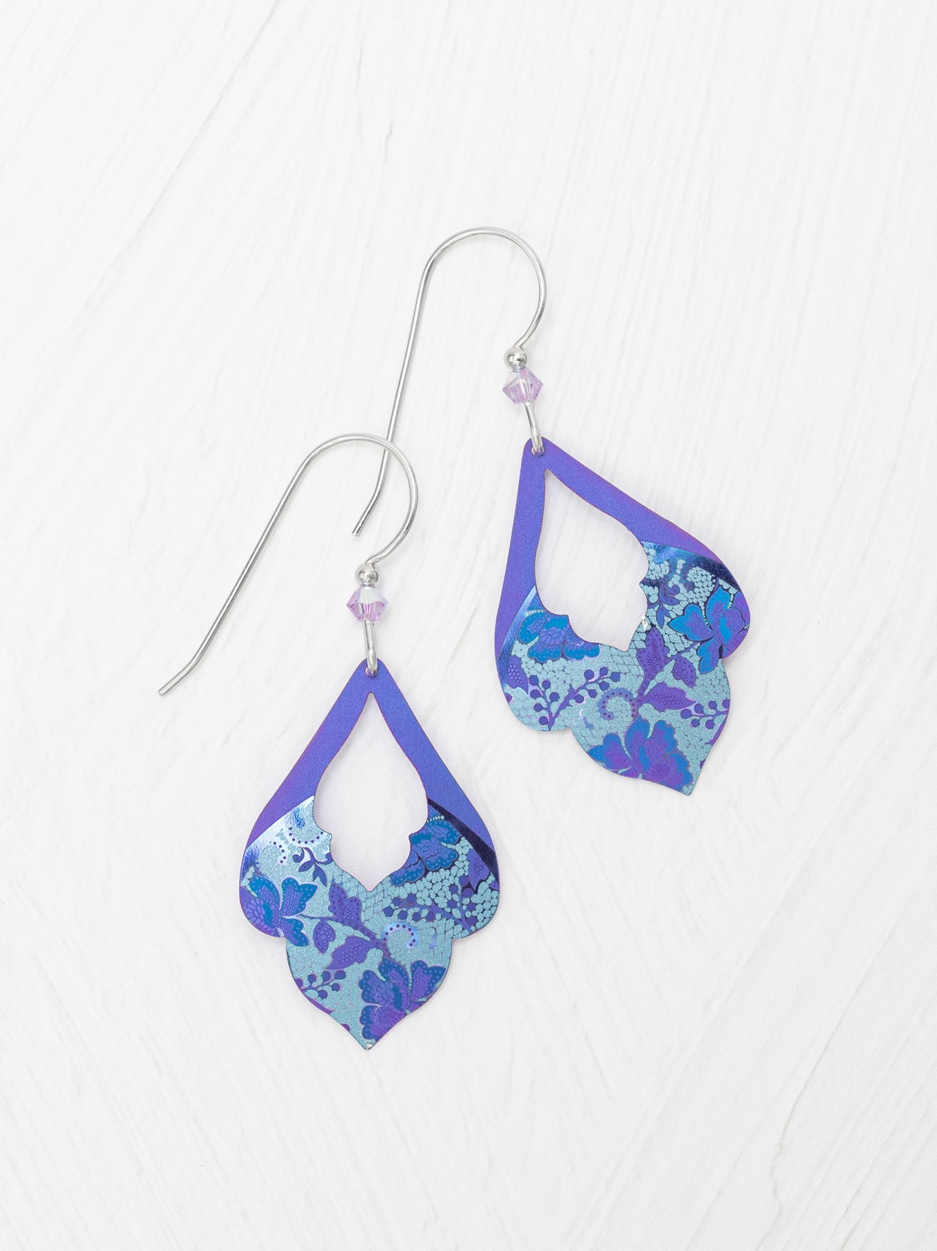 Marisol Earrings - Paisley Purple with floral pattern by HOLLY YASHI, Women's Jewelry HCO