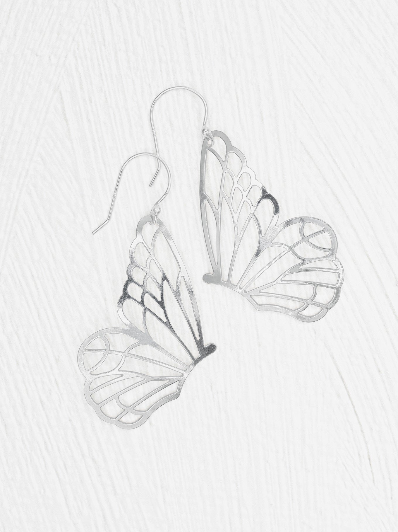 Vanessa Butterfly Wing Earrings - Silver, delicate cutout design by HOLLY YASHI Women's Jewelry HCO