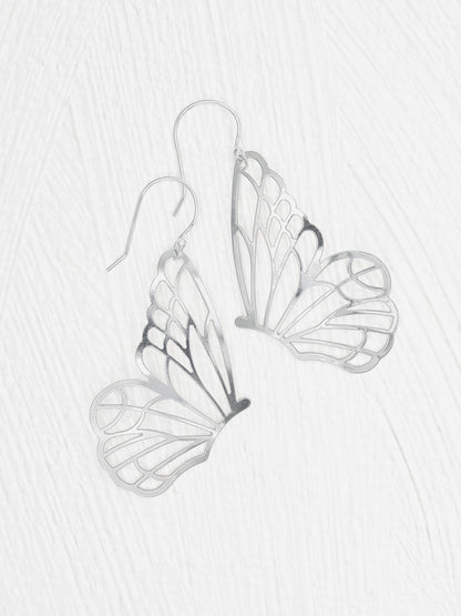 Vanessa Butterfly Wing Earrings - Silver, delicate cutout design by HOLLY YASHI Women's Jewelry HCO