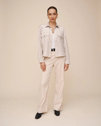 Seamed Pocket Shacket - Panna Cotta