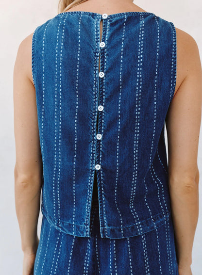 Sleeveless Button Back Top