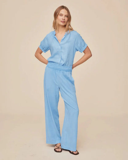 Smocked Waist Wide Leg