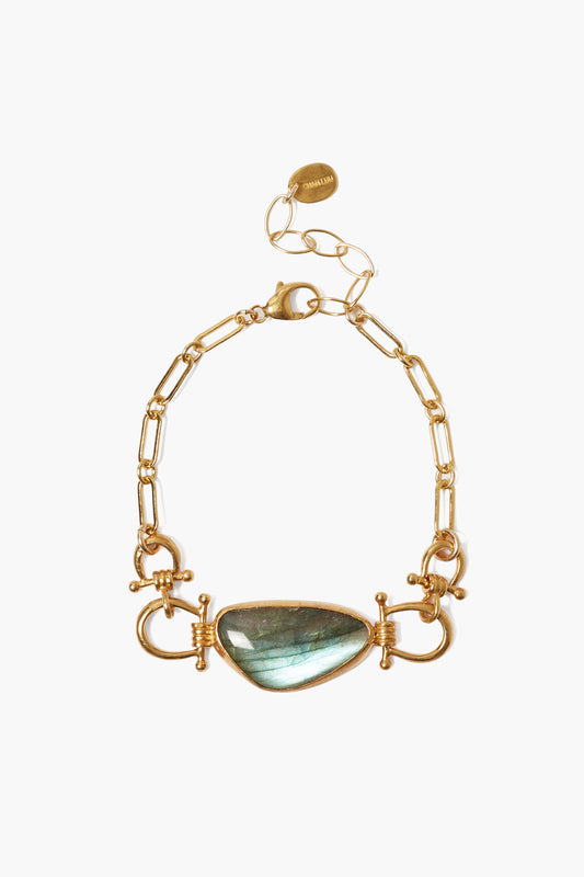 18Kt Gp Brace Bezel Labradorite