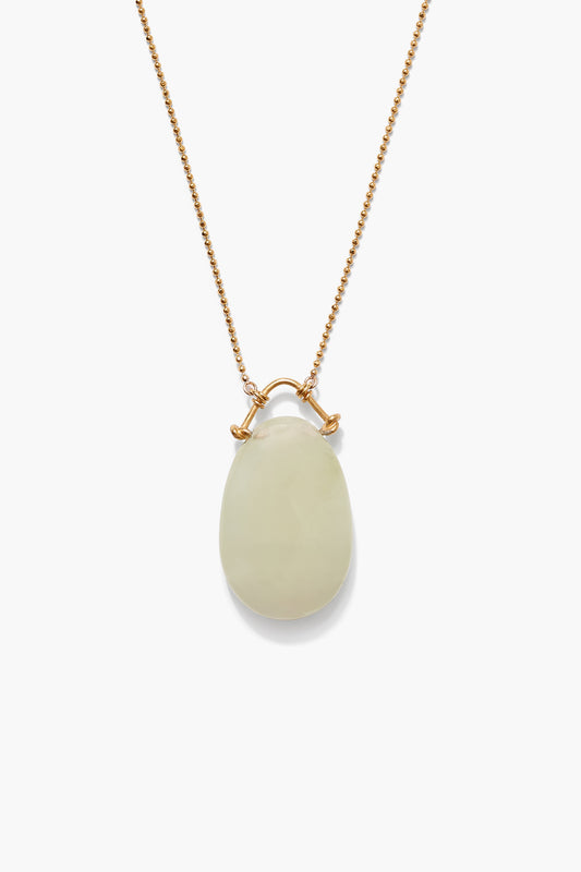18K Gp Jade Pendant Necklace