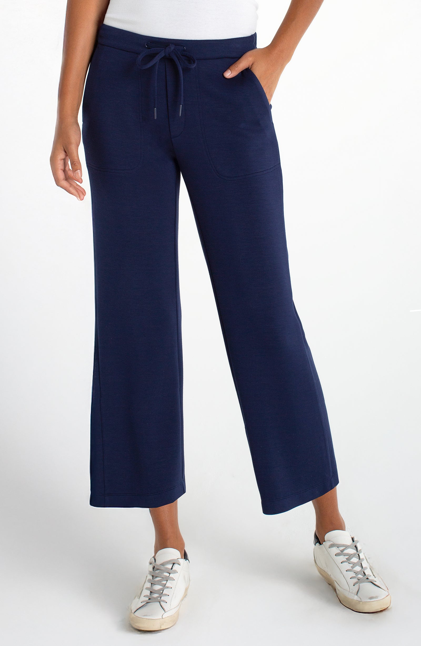 PULL ON WIDE LEG CROP TROUSER