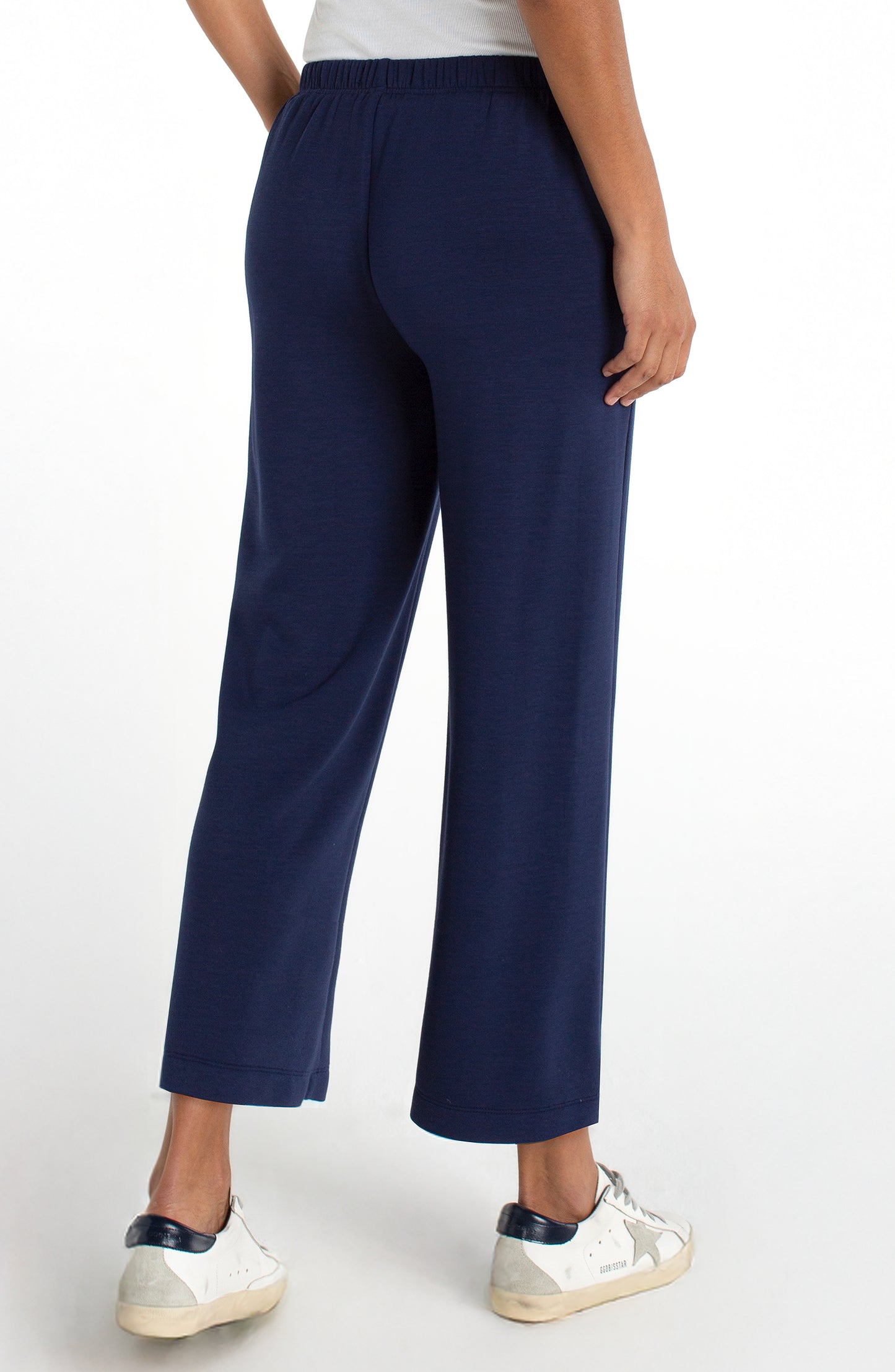 PULL ON WIDE LEG CROP TROUSER