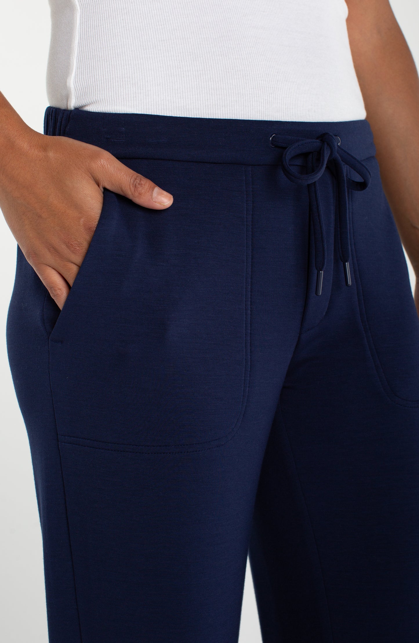 PULL ON WIDE LEG CROP TROUSER