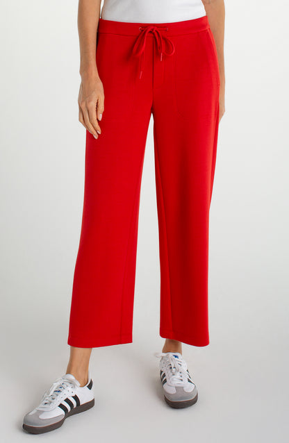 PULL ON WIDE LEG CROP TROUSER