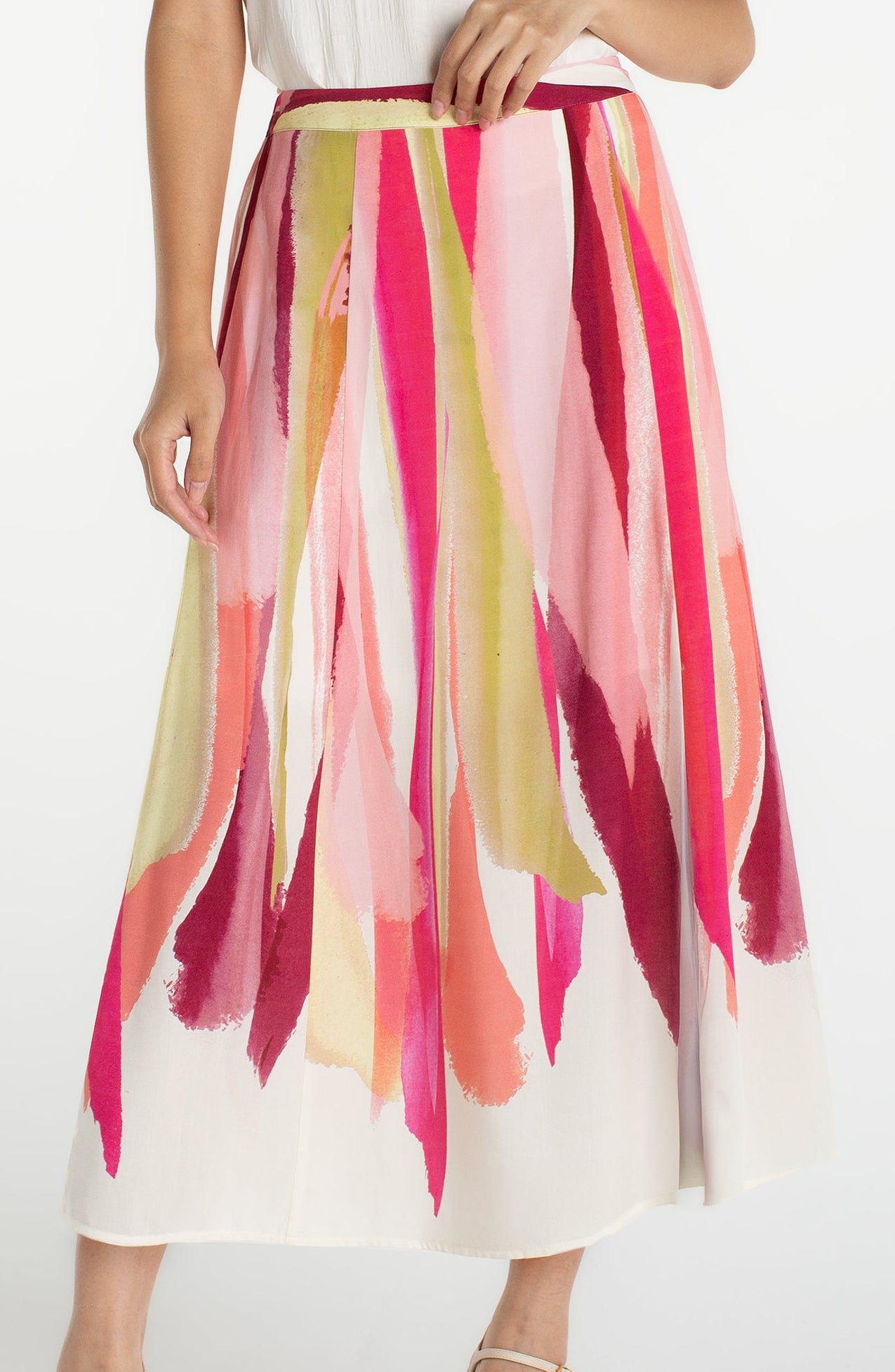 Pull On Woven Maxi Skirt