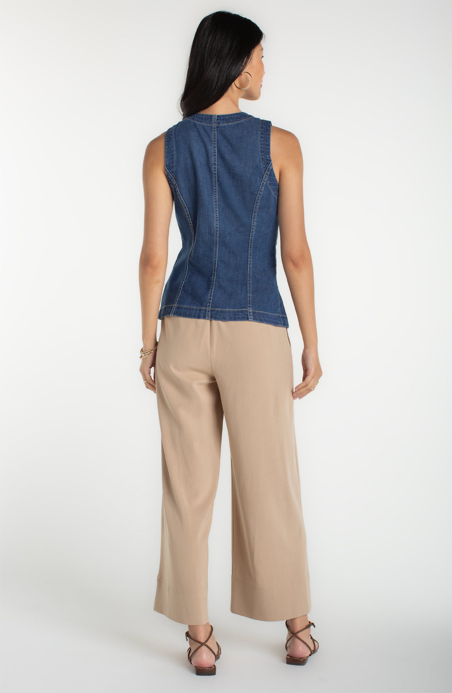 Crew Neck Split Front Vest