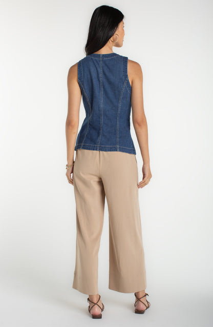 Crew Neck Split Front Vest