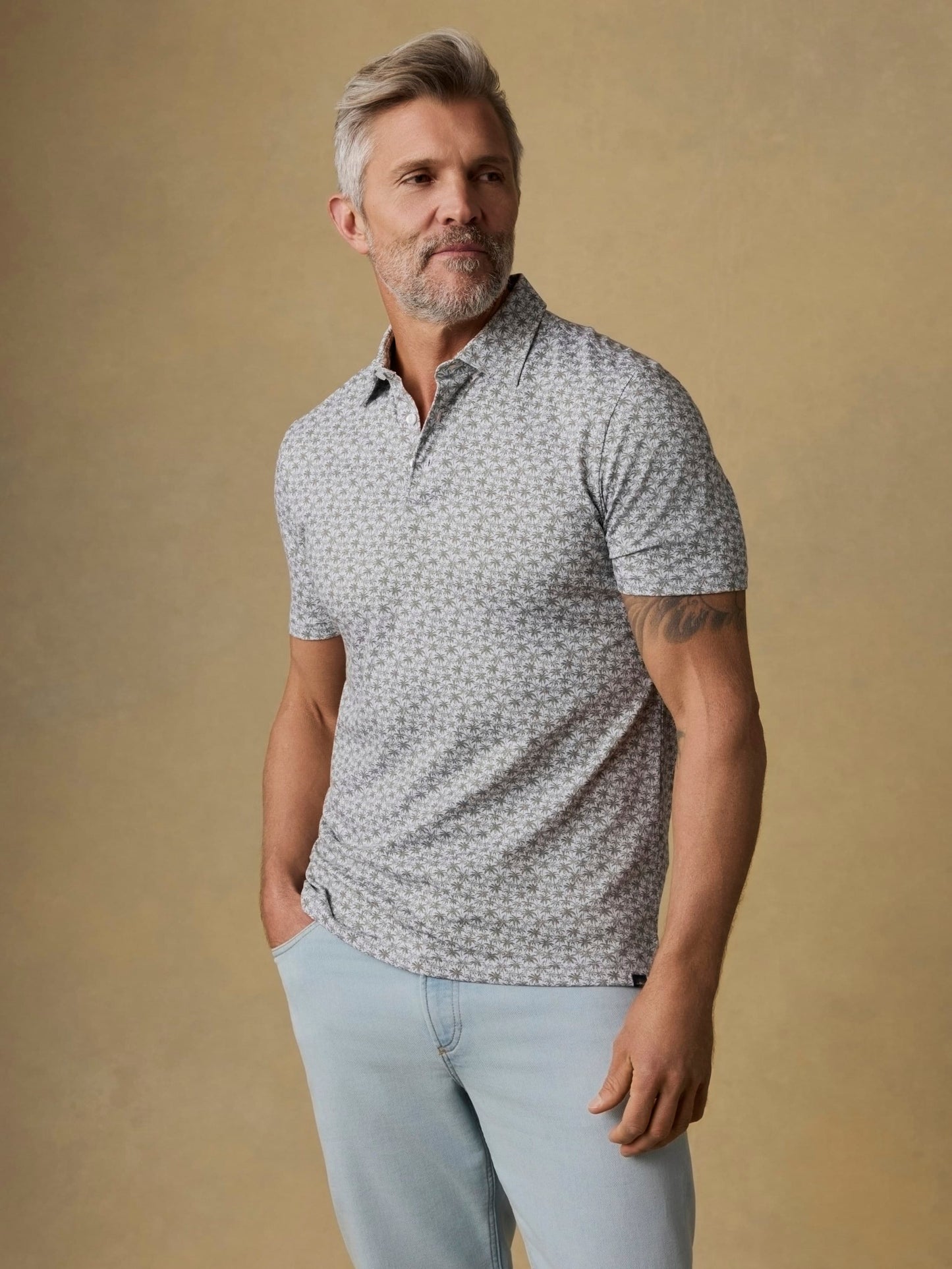 SS Movement Pique Polo - Olive Palm Beach