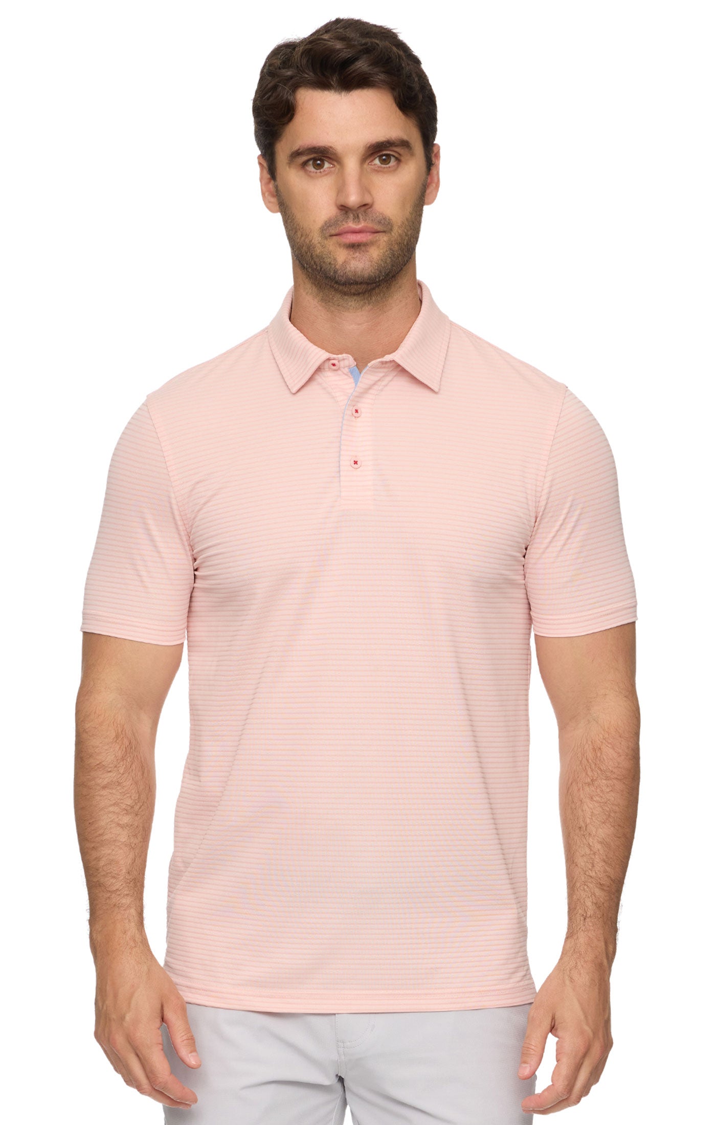 Baldwin SS Striped Mesh Performance Polo