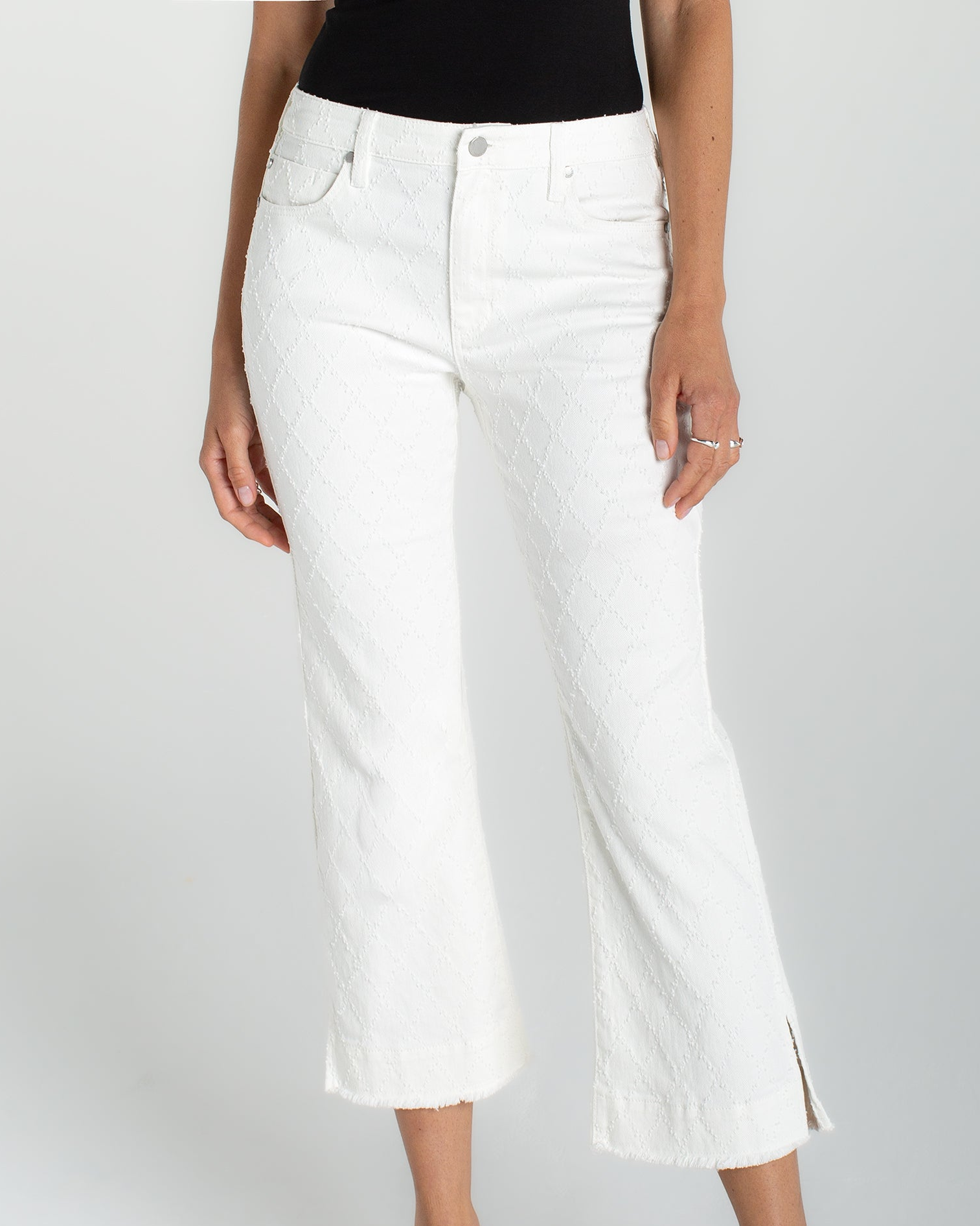 Hannah Crop Flare w/Wide Fray Hem and Slit
