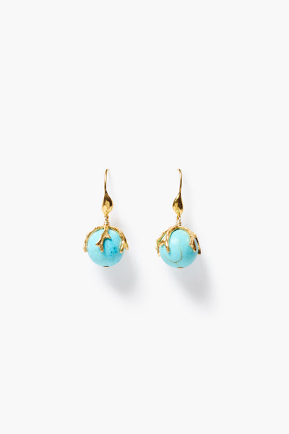 Caspia Drop Earrings Turquoise by CHAN LUU, 18K gold plated with turquoise, Women's Jewelry HCO