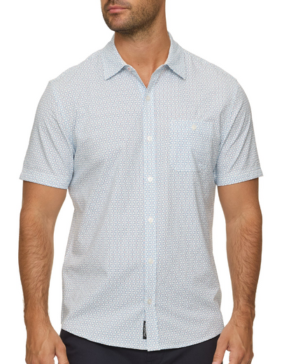 Evanston SS Medallion Print Seersucker Performance Shirt by FLAG & ANTHEM at HCO Fredericksburg