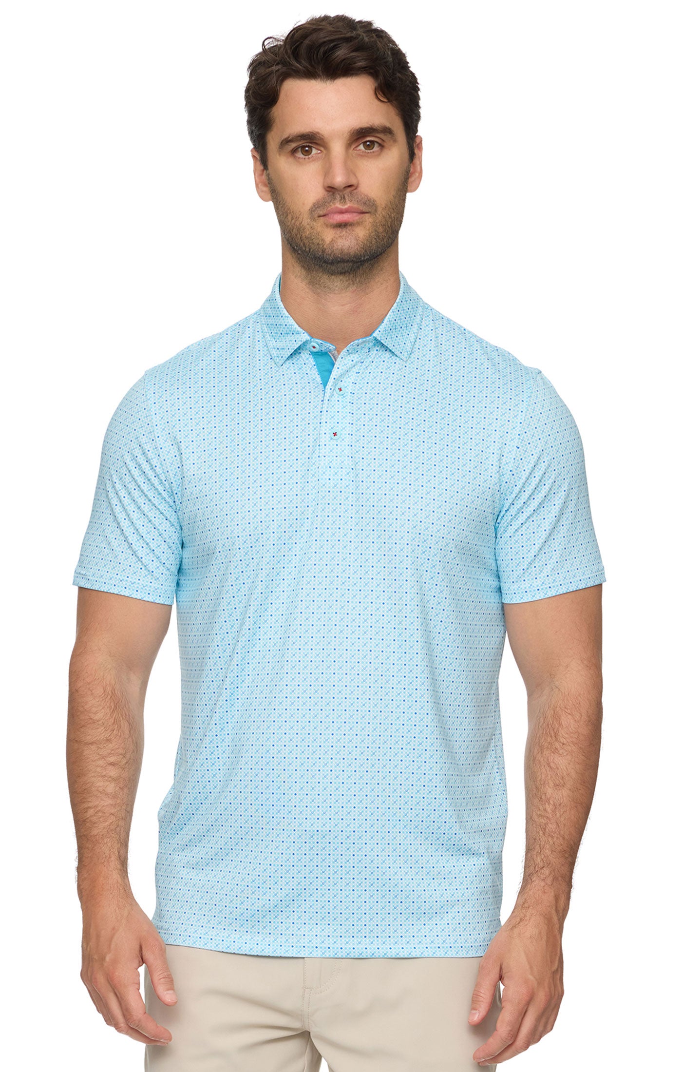 Emeryville SS Geo Print Performance Polo