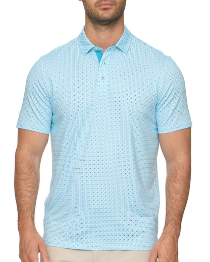 Emeryville SS Geo Print Performance Polo