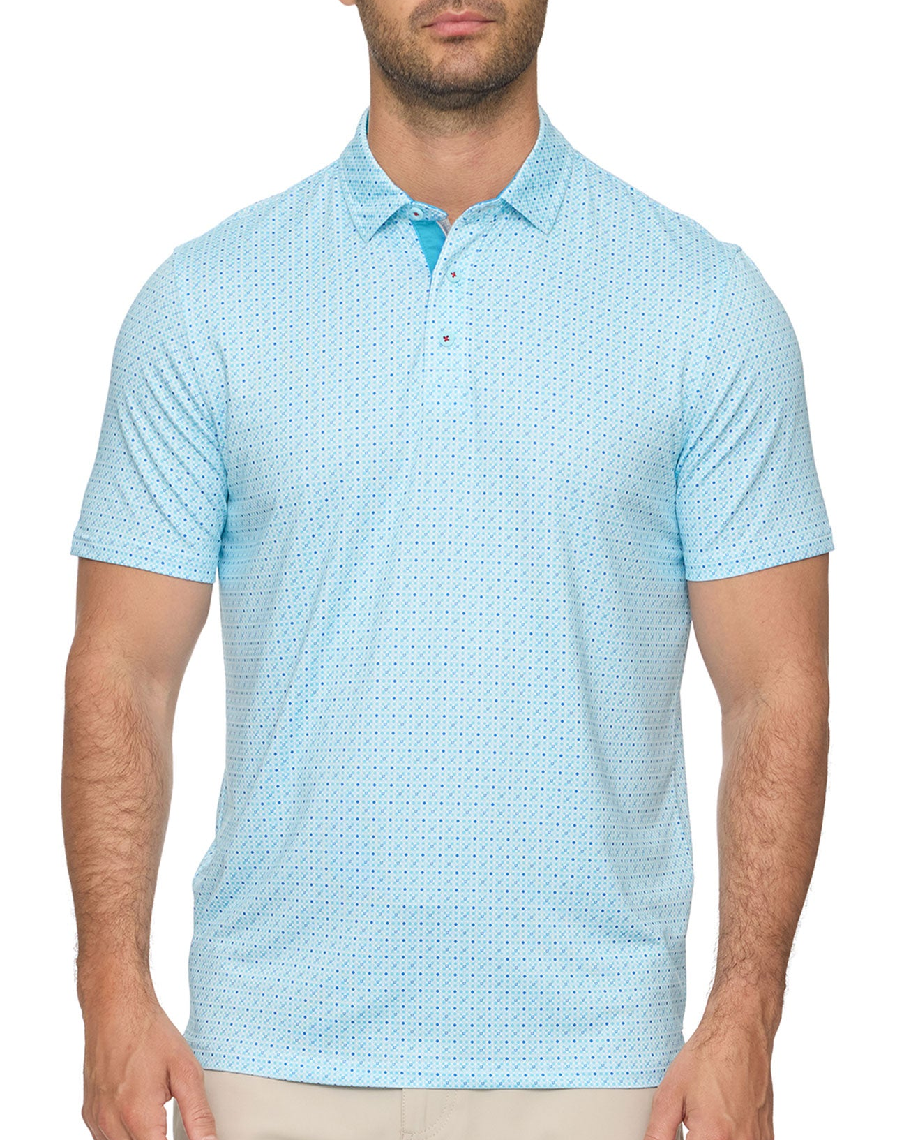 Emeryville SS Geo Print Performance Polo