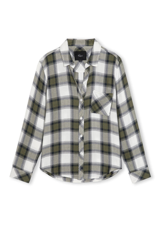 Hunter - Olive Ivory plaid long sleeve shirt by RAILS from Women's Long Sleeve Shirts collection