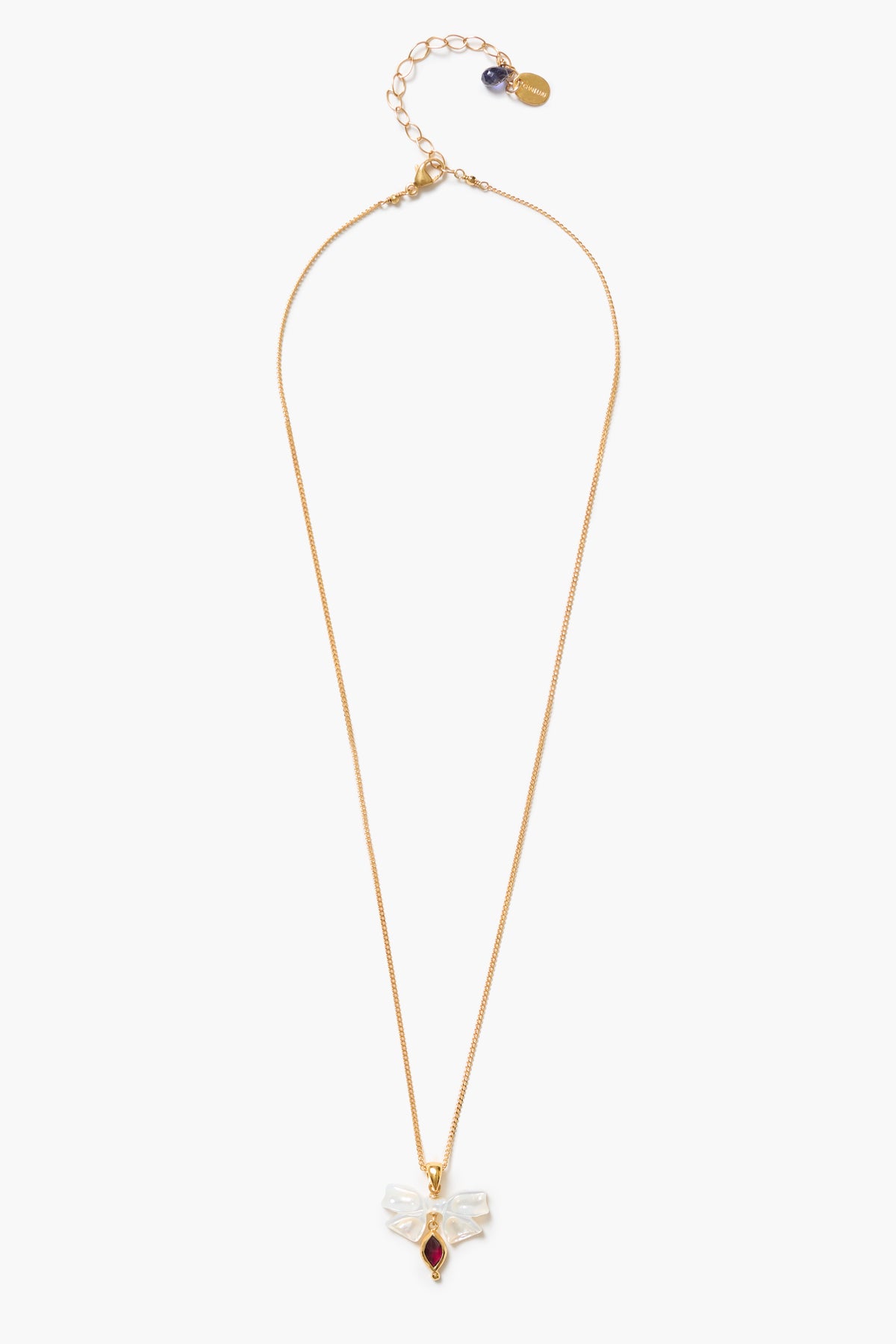 Bow Necklace - Garnet