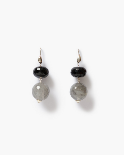 Duo Drop Earrings - Onyx