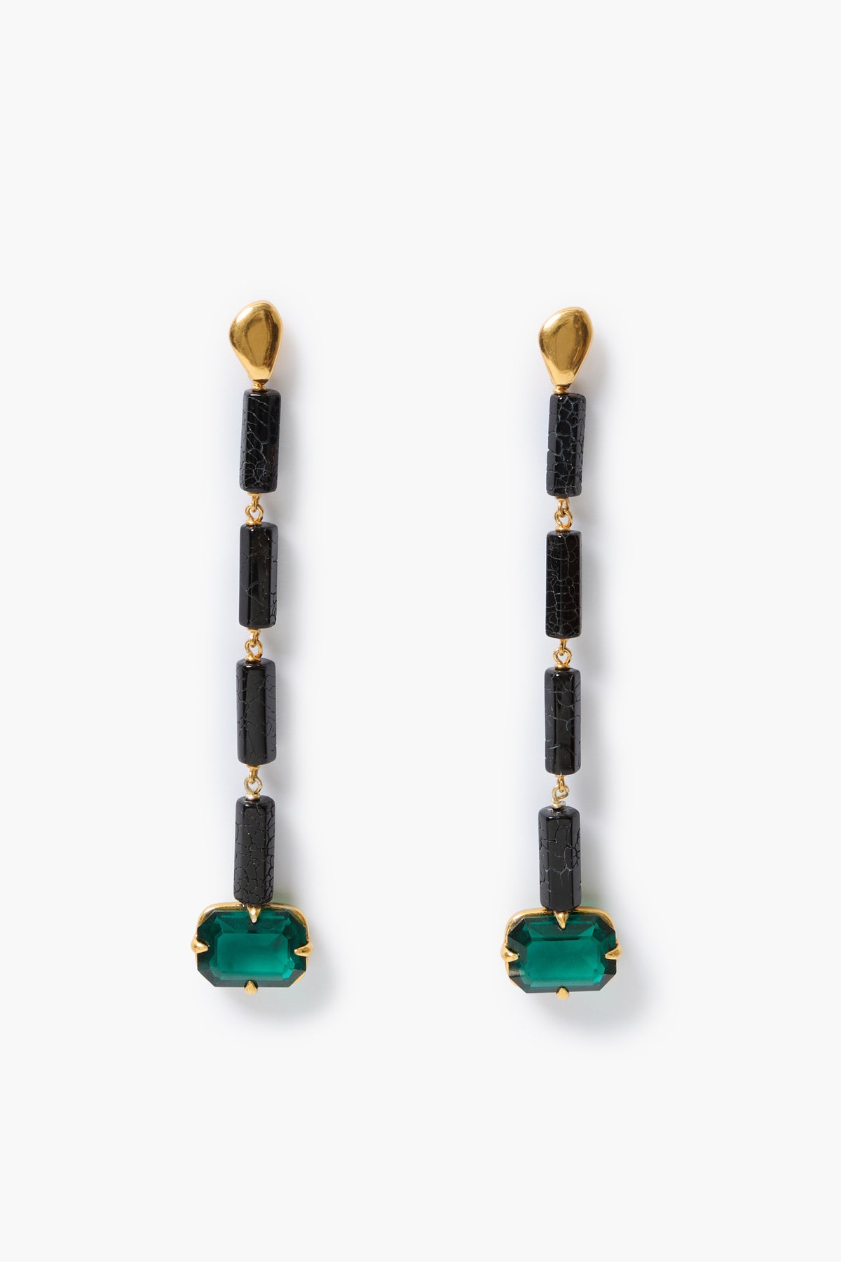 Pharaoh Drop Earrings - Black Agate