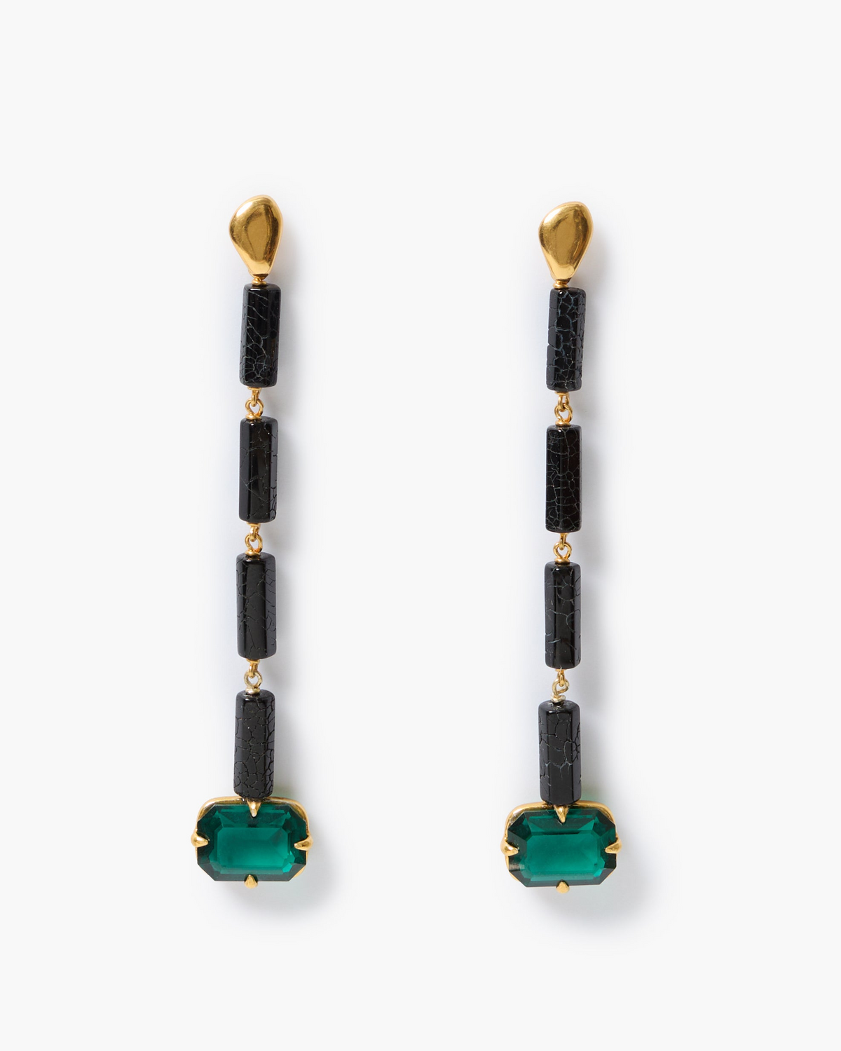 Pharaoh Drop Earrings - Black Agate