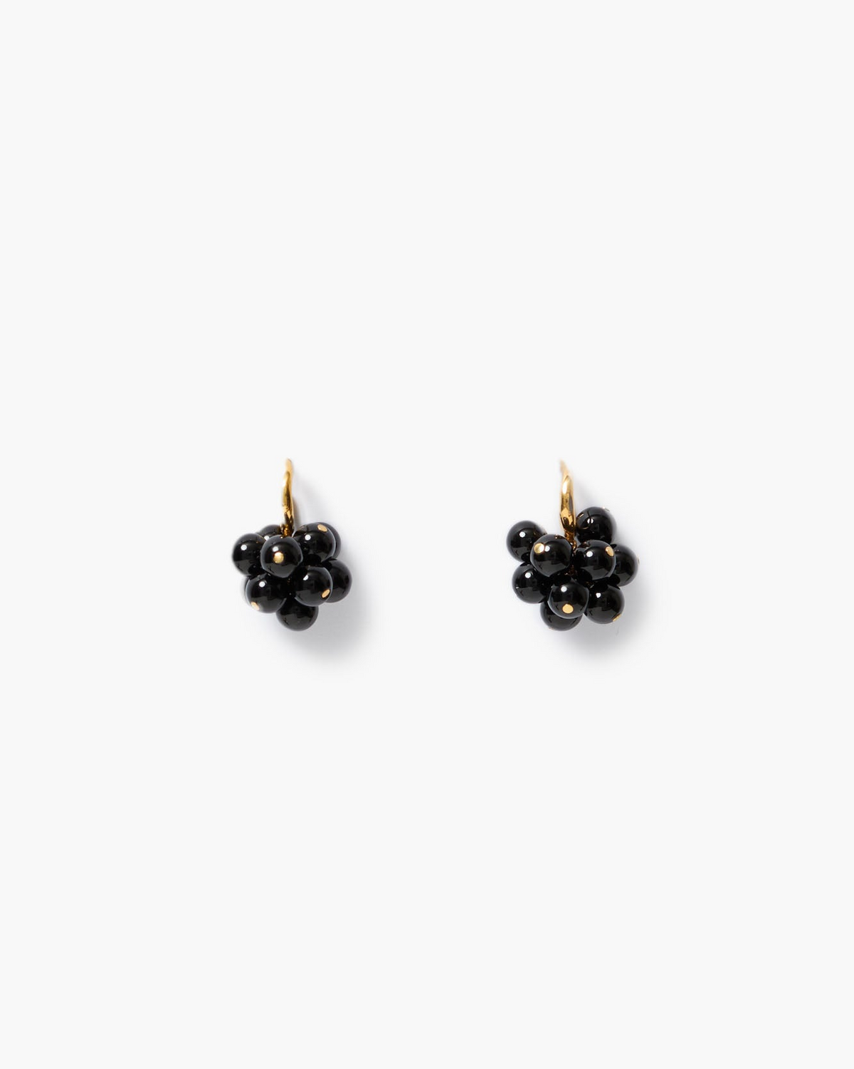 Mini Cluster Hoop Earrings - Black Onyx