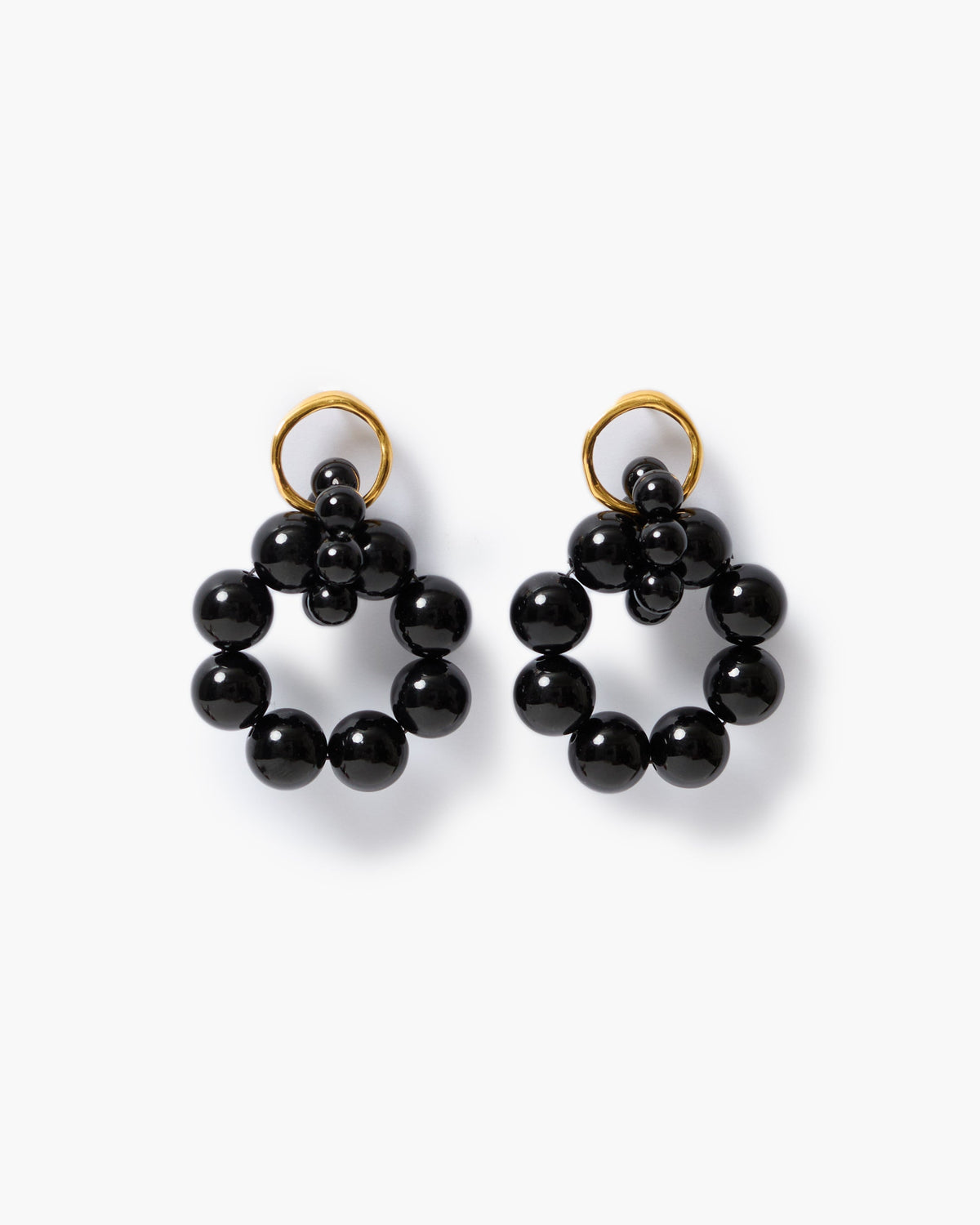 Link Hoop Earrings - Onyx
