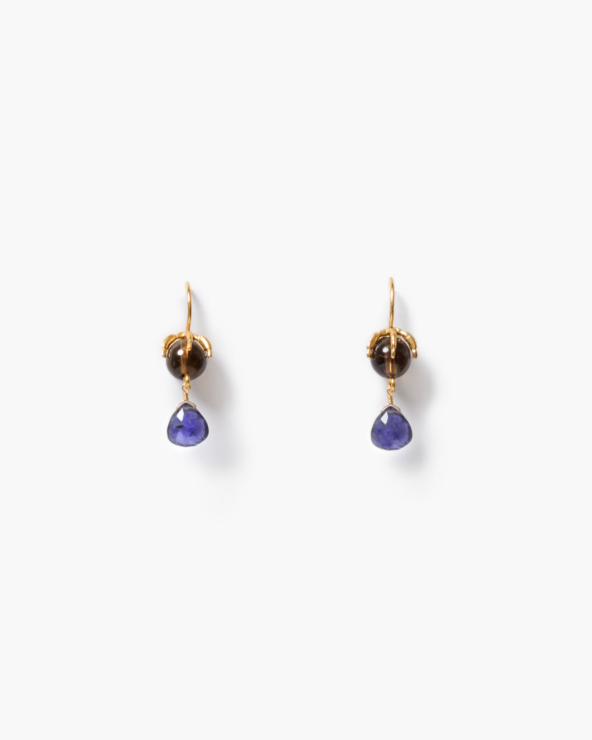 Mini Lark Drip Earrings - Smokey Quartz