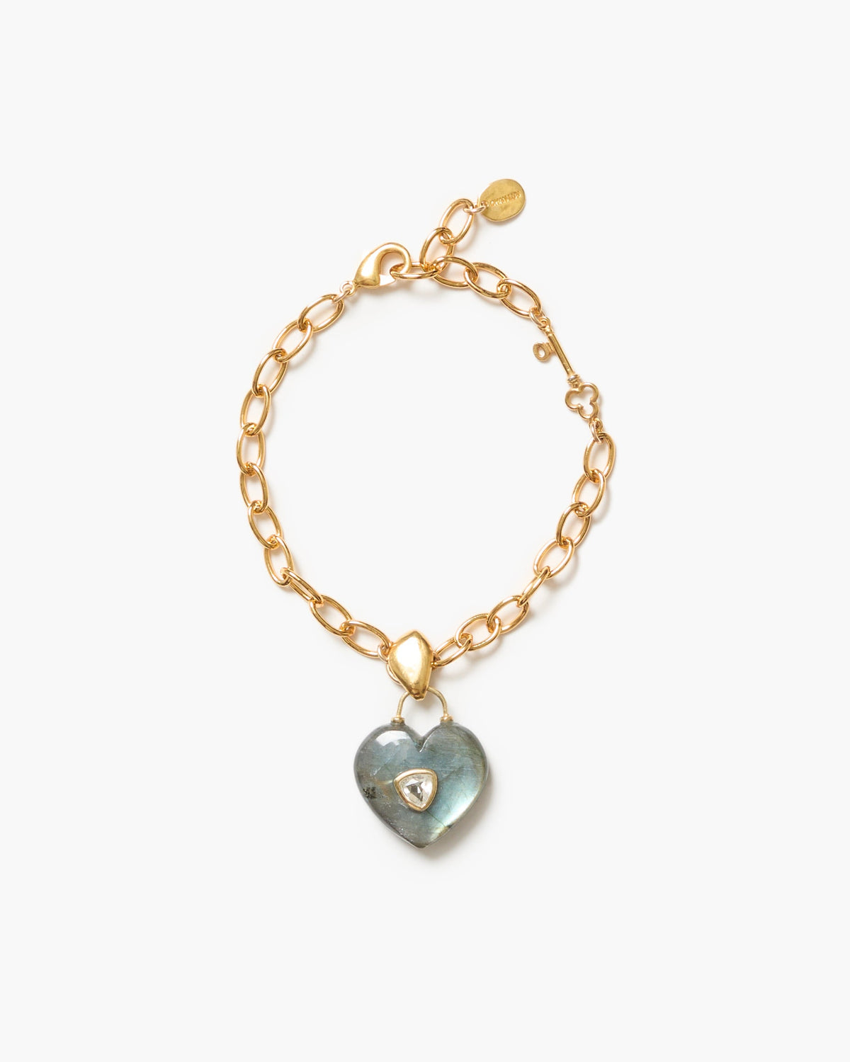 Heart Locket Bracelet - Labradorite