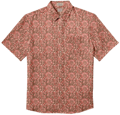 SS Breeze Shirt - Rose Island Floral, lightweight breathable linen men's short sleeve by FAHERTY