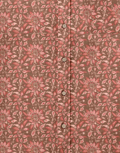 SS Breeze Shirt - Rose Island Floral, lightweight breathable linen floral pattern by FAHERTY