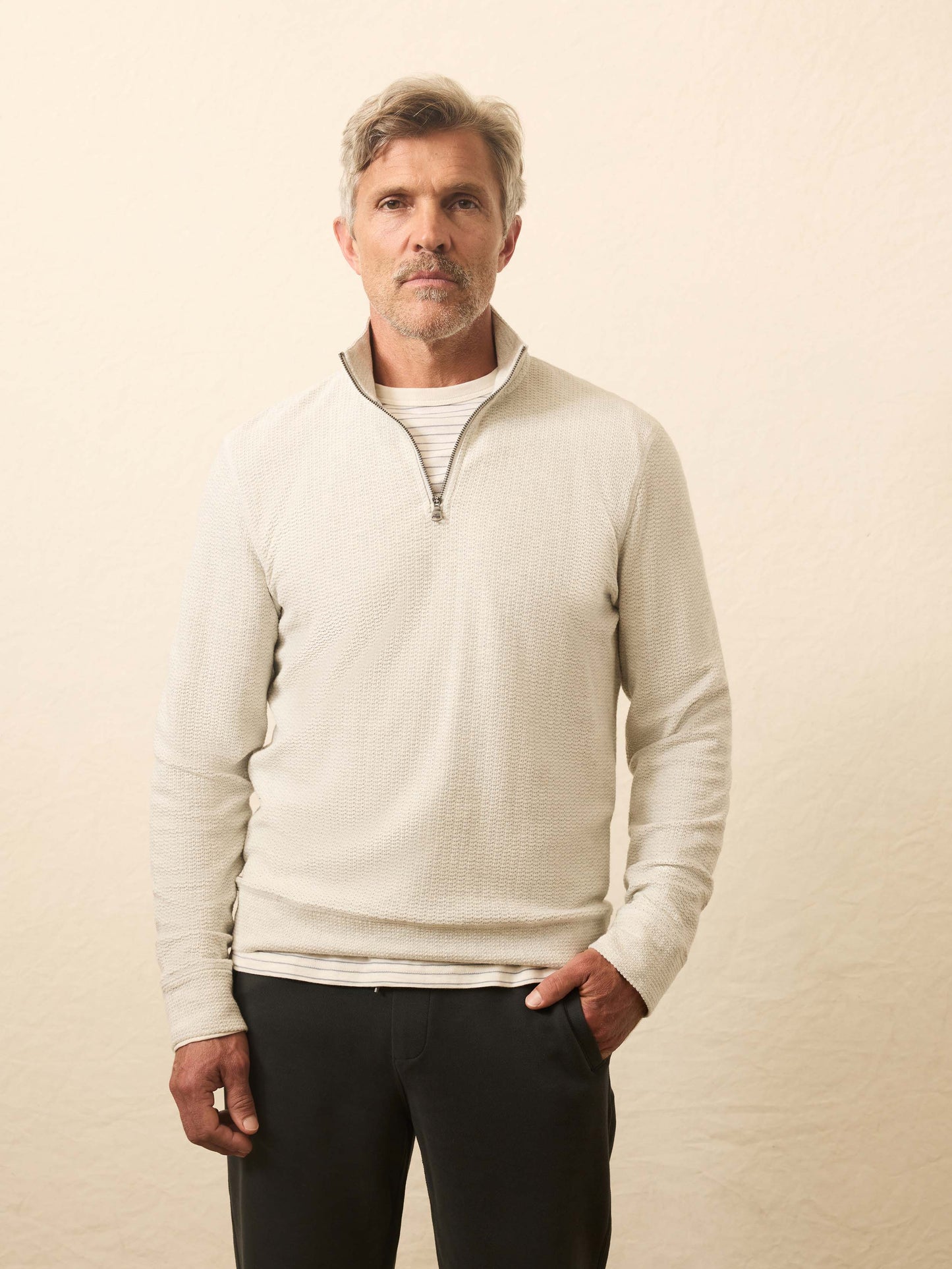 Textured Knit Quarter Zip