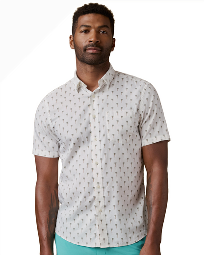 SS Movement Shirt - Ivory Coastal Palms
